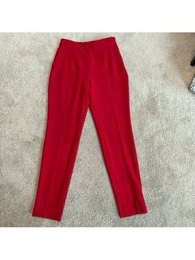 Zara Women's Red high waist high rise tapered slim fit ankle Pants Sz M